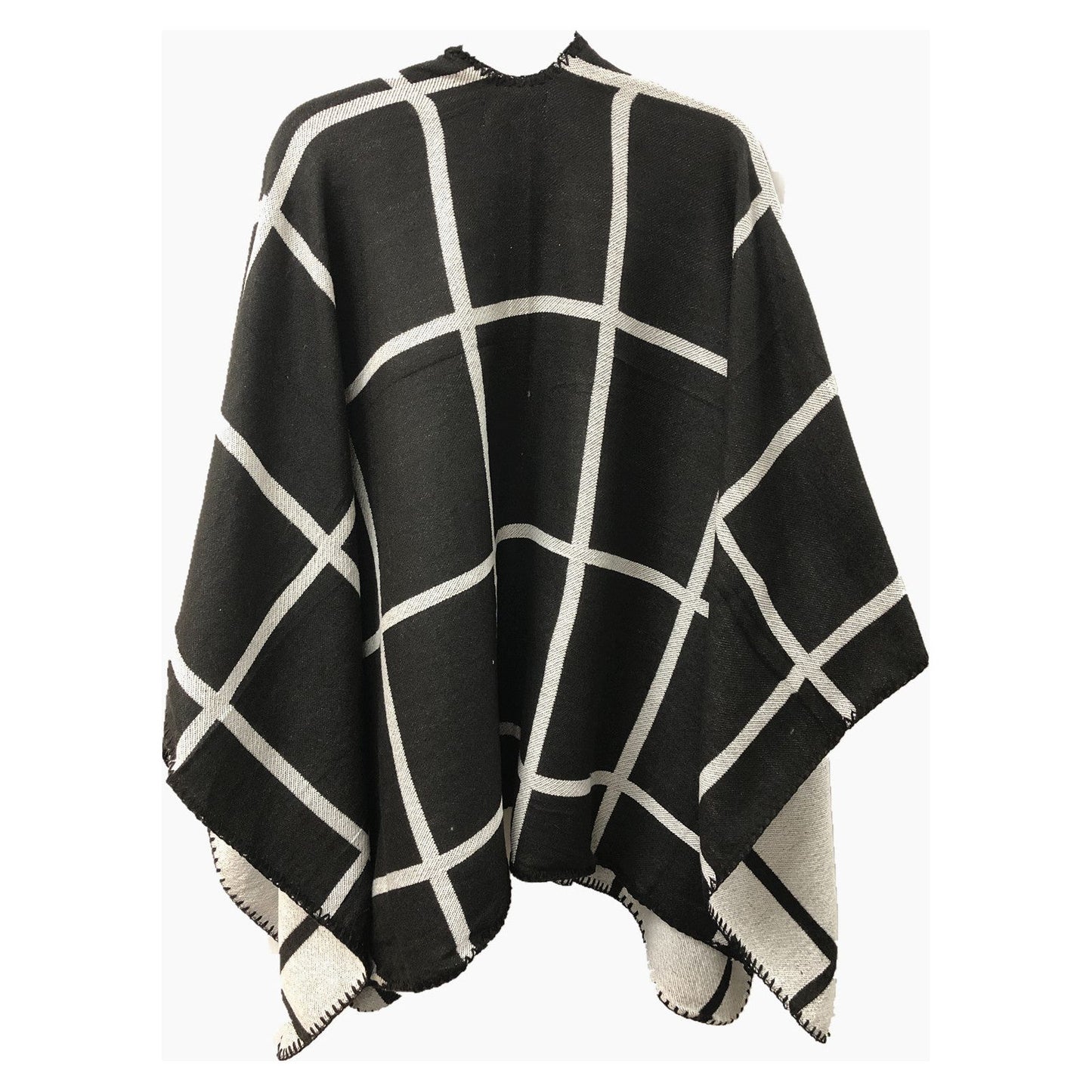 One Size Reversible Open Front Poncho Cape - 4 styles