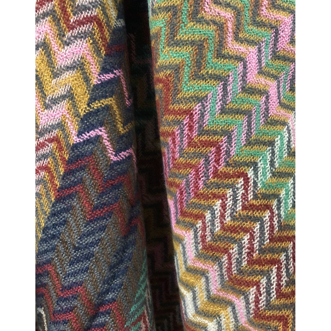 One Size Open Front Poncho - Wave Pattern
