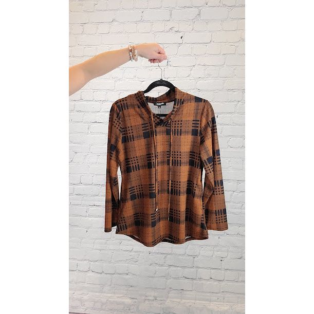 Slight Cowl Plaid Tunic