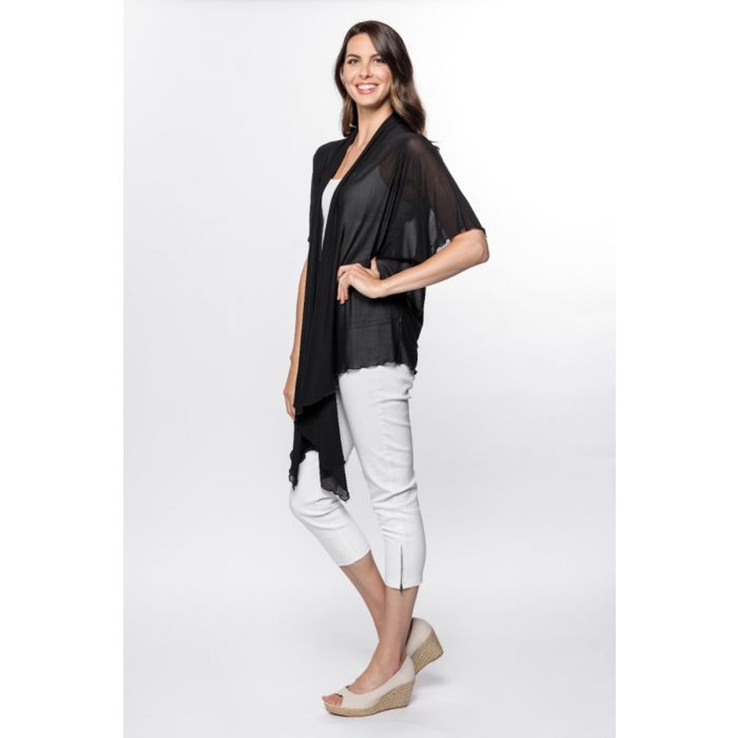 Long Front Chiffon Shawl