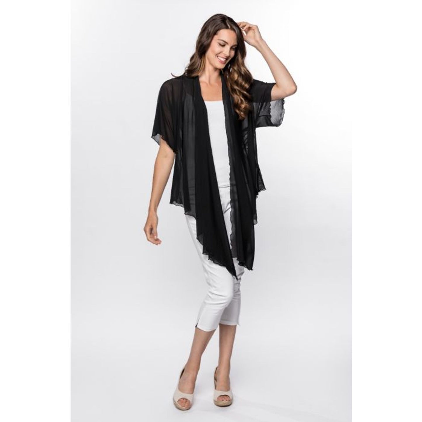 Long Front Chiffon Shawl