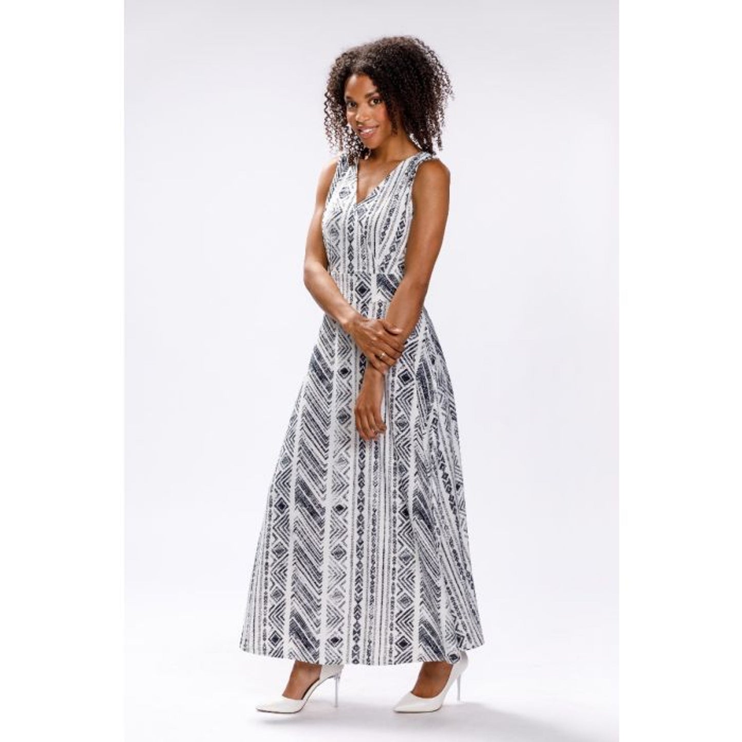 Maxi Dress in Zig Zag Print