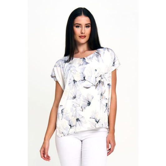 Faux Silk Watercolor Top - Blues or Pink