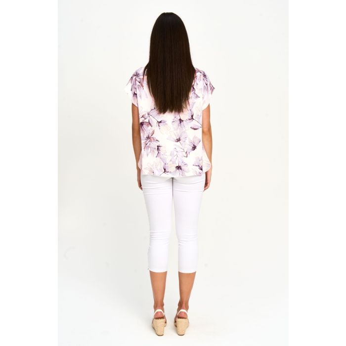 Faux Silk Watercolor Top - Blues or Pink