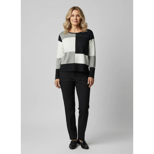 Light Weight Color Block Dress Sweater -