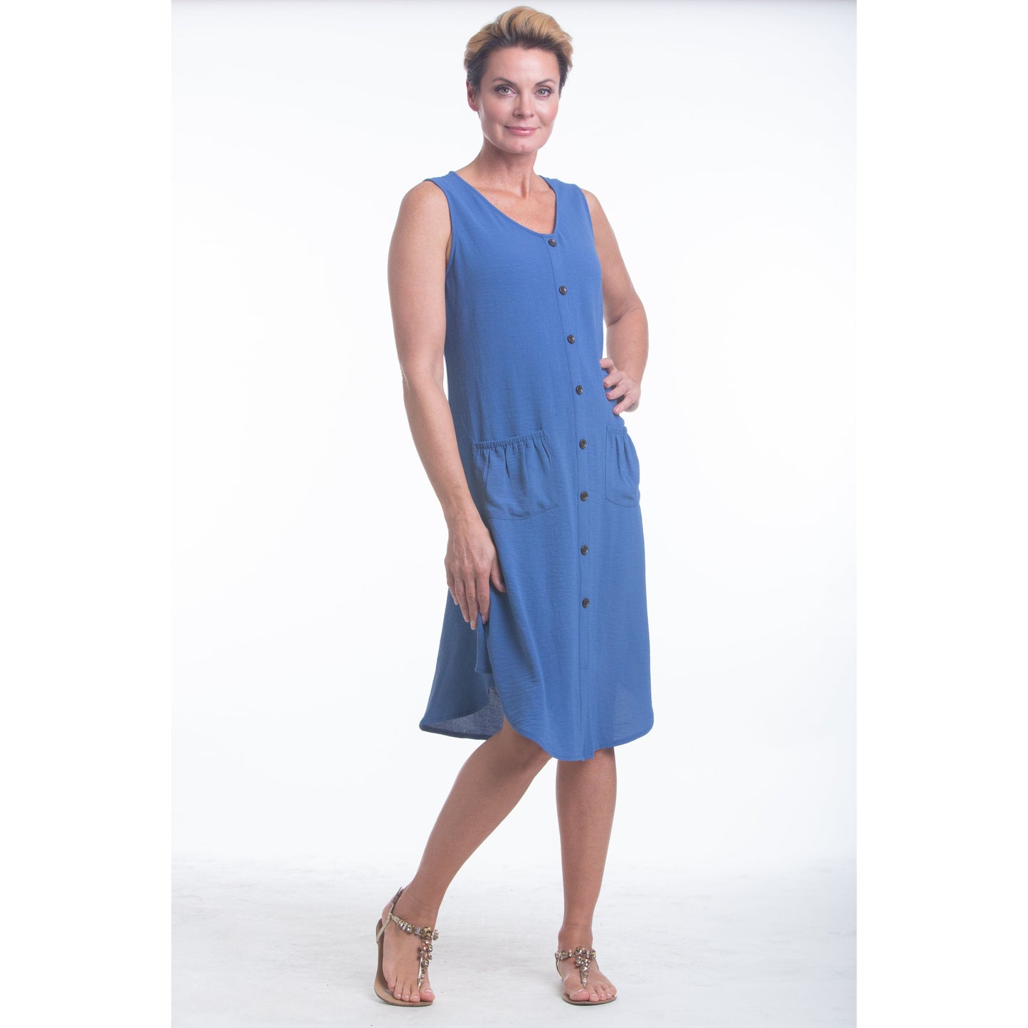Wide Strap Sleeveless Dress