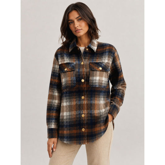 Check Shacket - Sienna