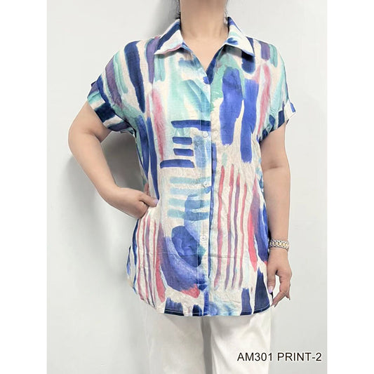 Short Sleeve Pattern Blouses