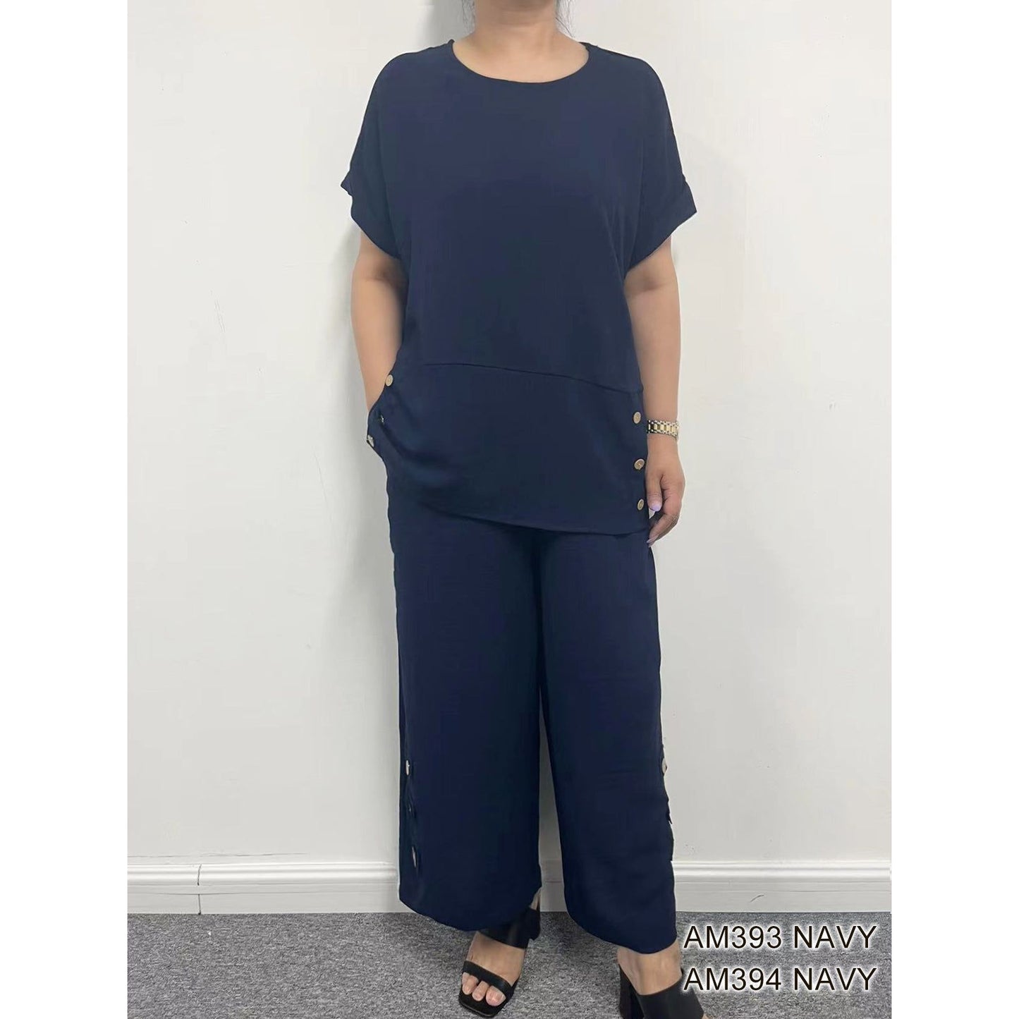 Pant Set - Top Only -Navy