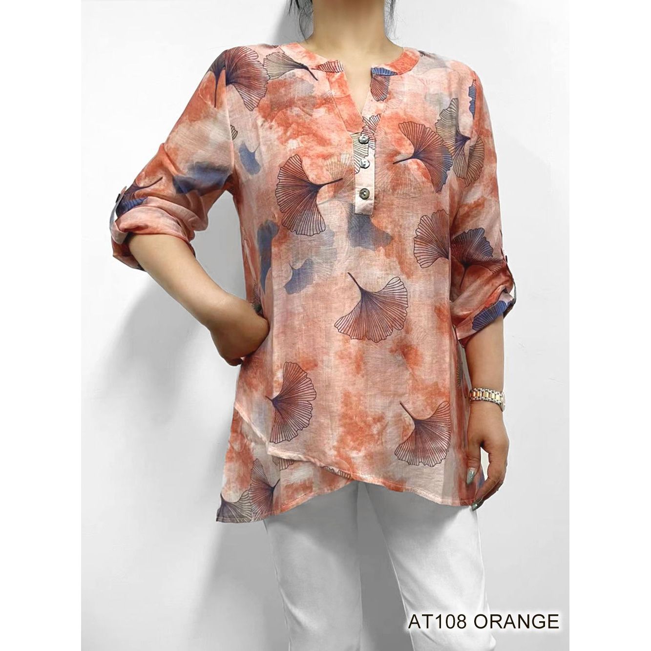 Sheer Libby Blouse - Oranges
