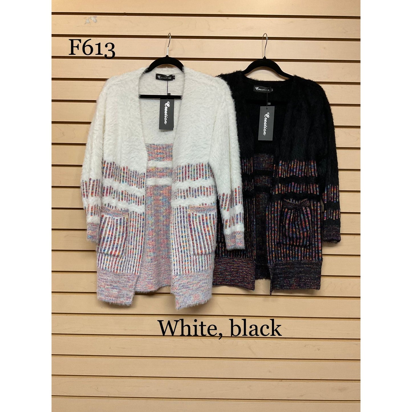 Eye Lash Cardigan  - Black or White