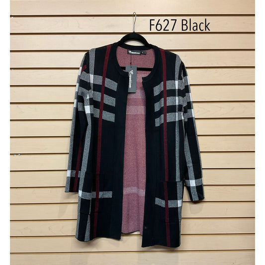 Cozy Comfy Cardigan - Black/Red