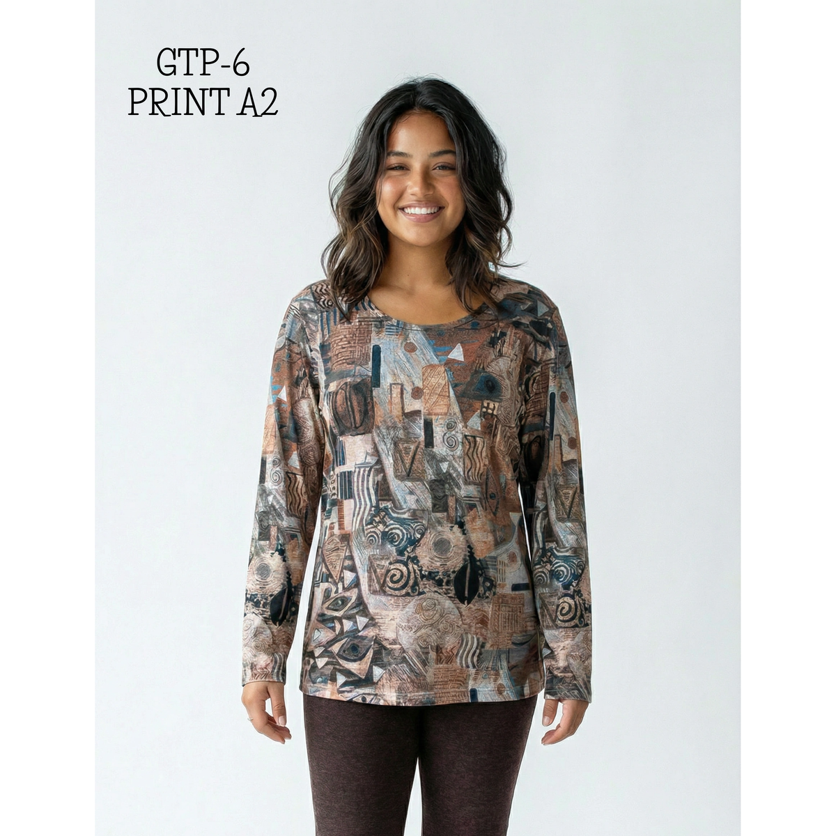 Traditional Long Sleeve Top - Print A2