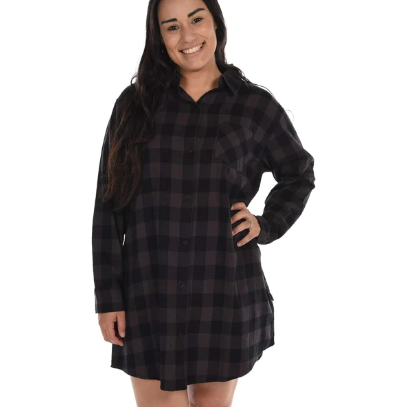 Long Sleeve Oversize Flannel Sleepshirt