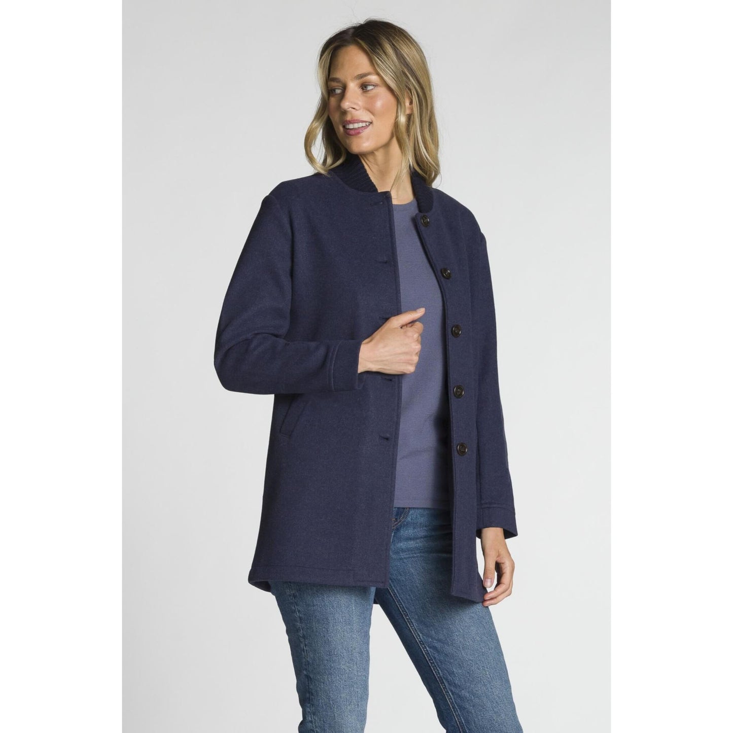 Long Sleeve Button Front Jacket with Pockets