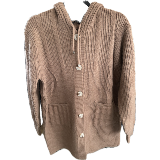 Hooded Cable Knit Sweater