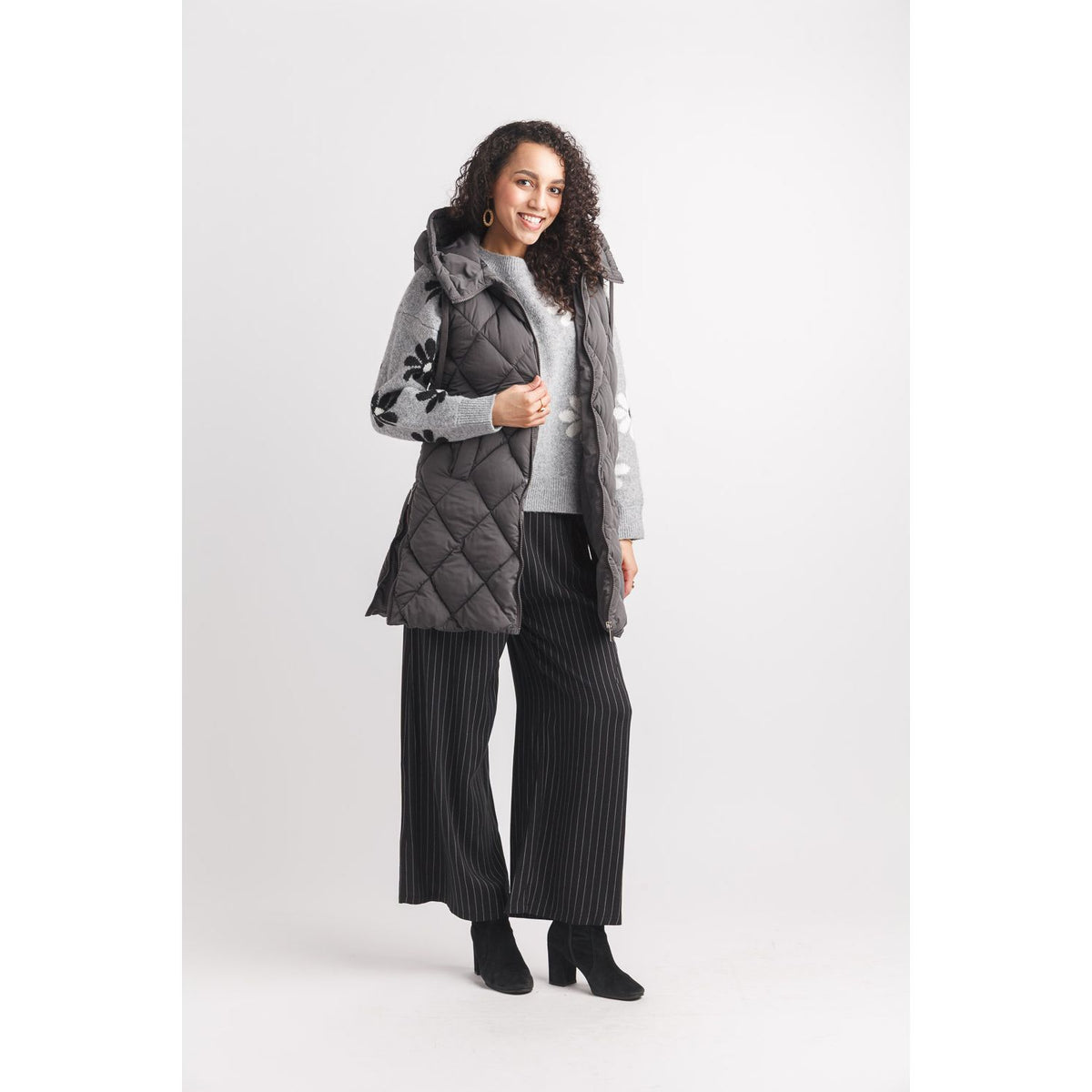 Puffer Hooded Vest with Side Zip