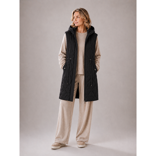 Long Quilted Hooded Vests
