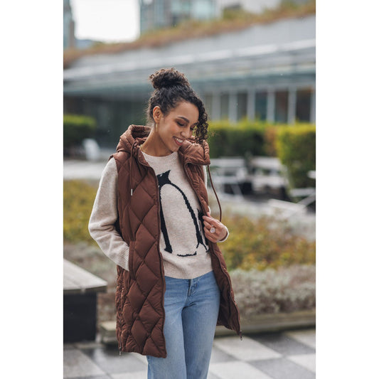 Puffer Hooded Vest with Side Zip