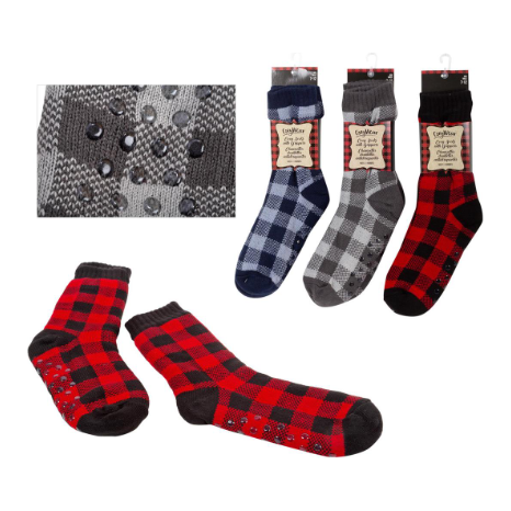 Men's Buffalo Plaid Sherpa Lined Socks
