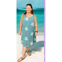 Simple Lined Daisy Flower Dress