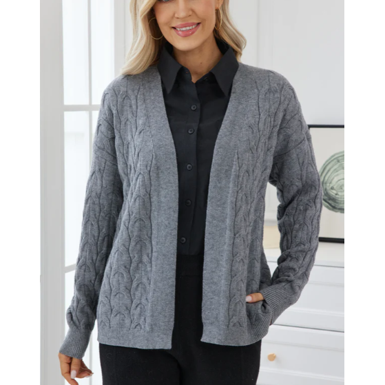 Horseshoe Cable Knit Cardigan