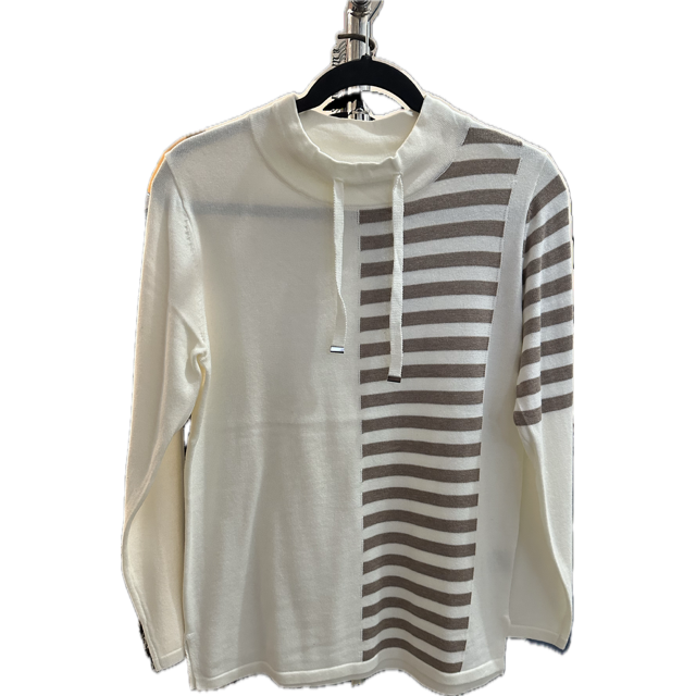 Small Cowl Neck Striped Pullover