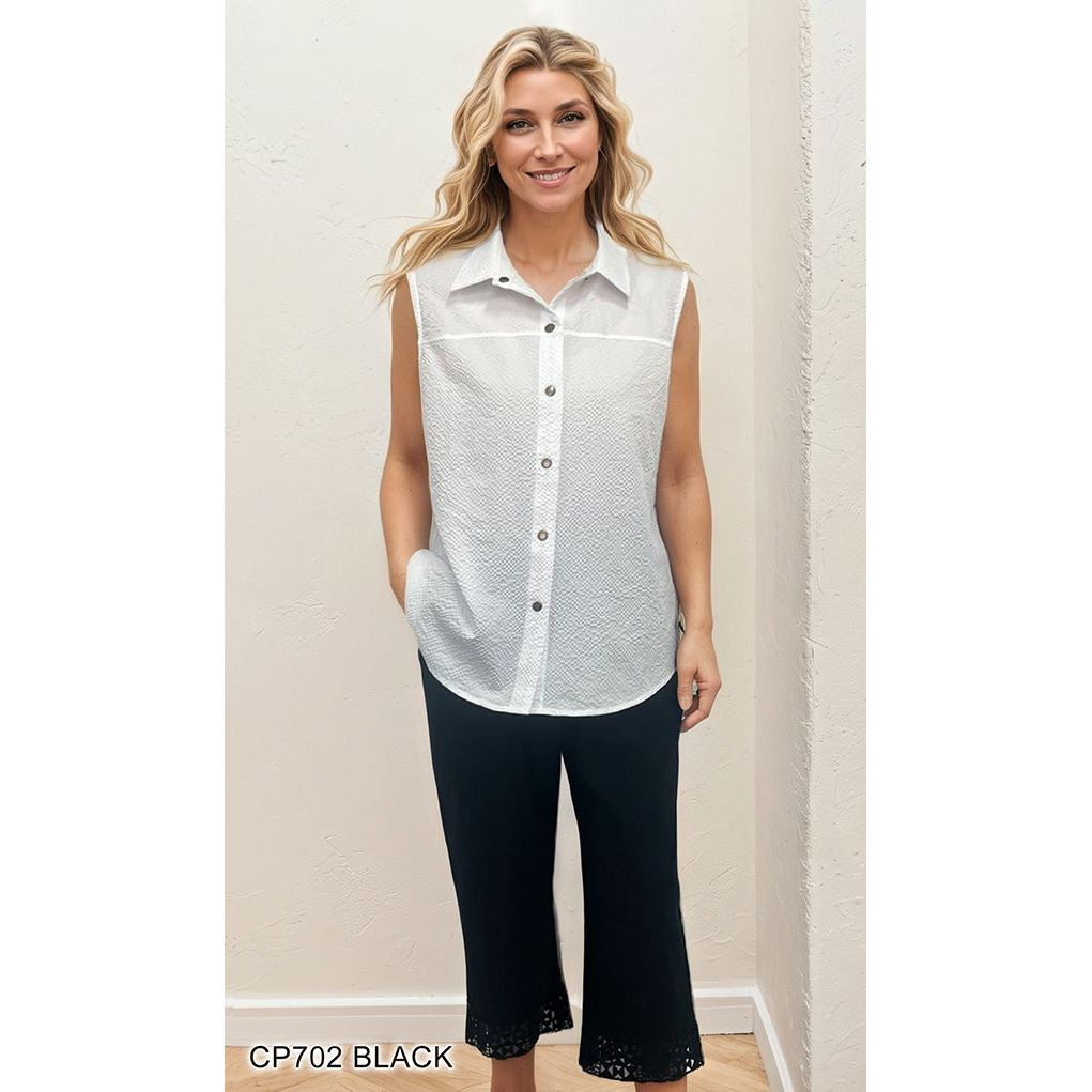 Capris with Cut Out Accent