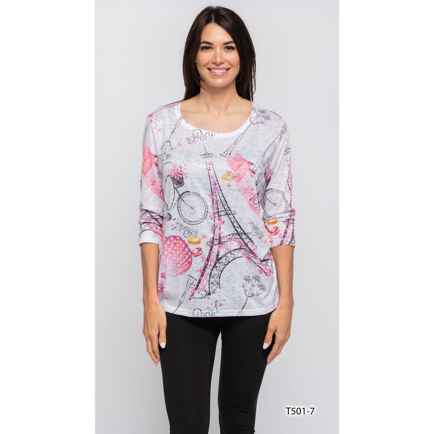 3/4 Sleeve Light Sleeve - Eifel Tower