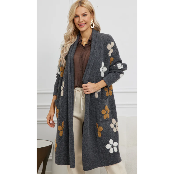 3D Tufted Jacquard Cardigan