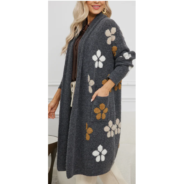 3D Tufted Jacquard Cardigan