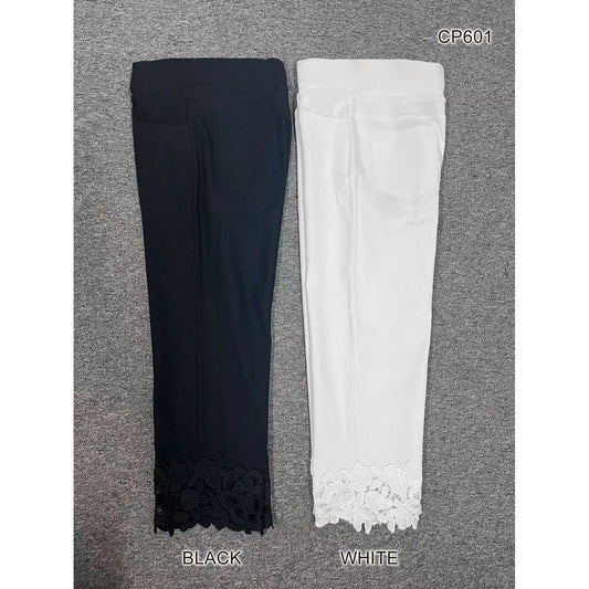 Flower Capris - Black