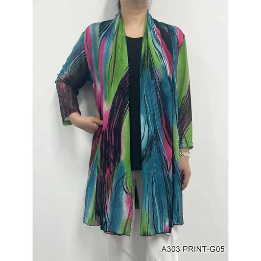 Sheer Cardigan -Spring Rainbows