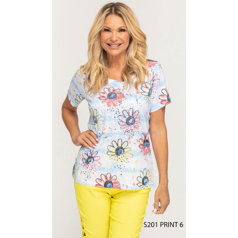 Short Sleeve Light Tee - Print 6 - Dainty Daisies