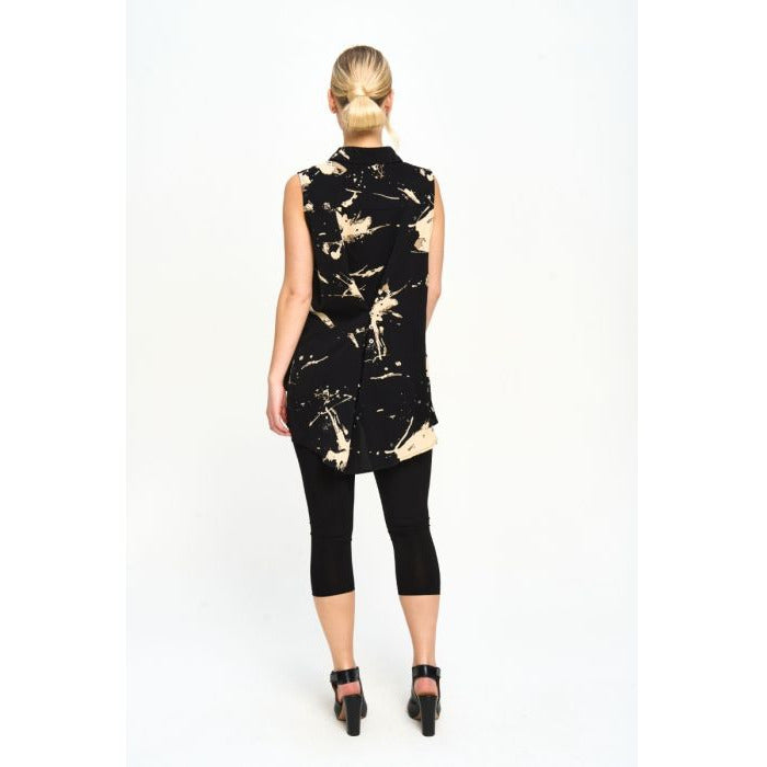 Sleeveless Splatter Print Blouse