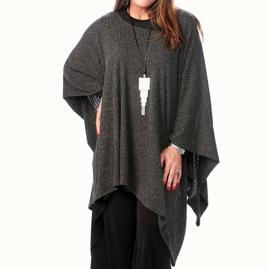 Rib Knit Poncho/Pullover