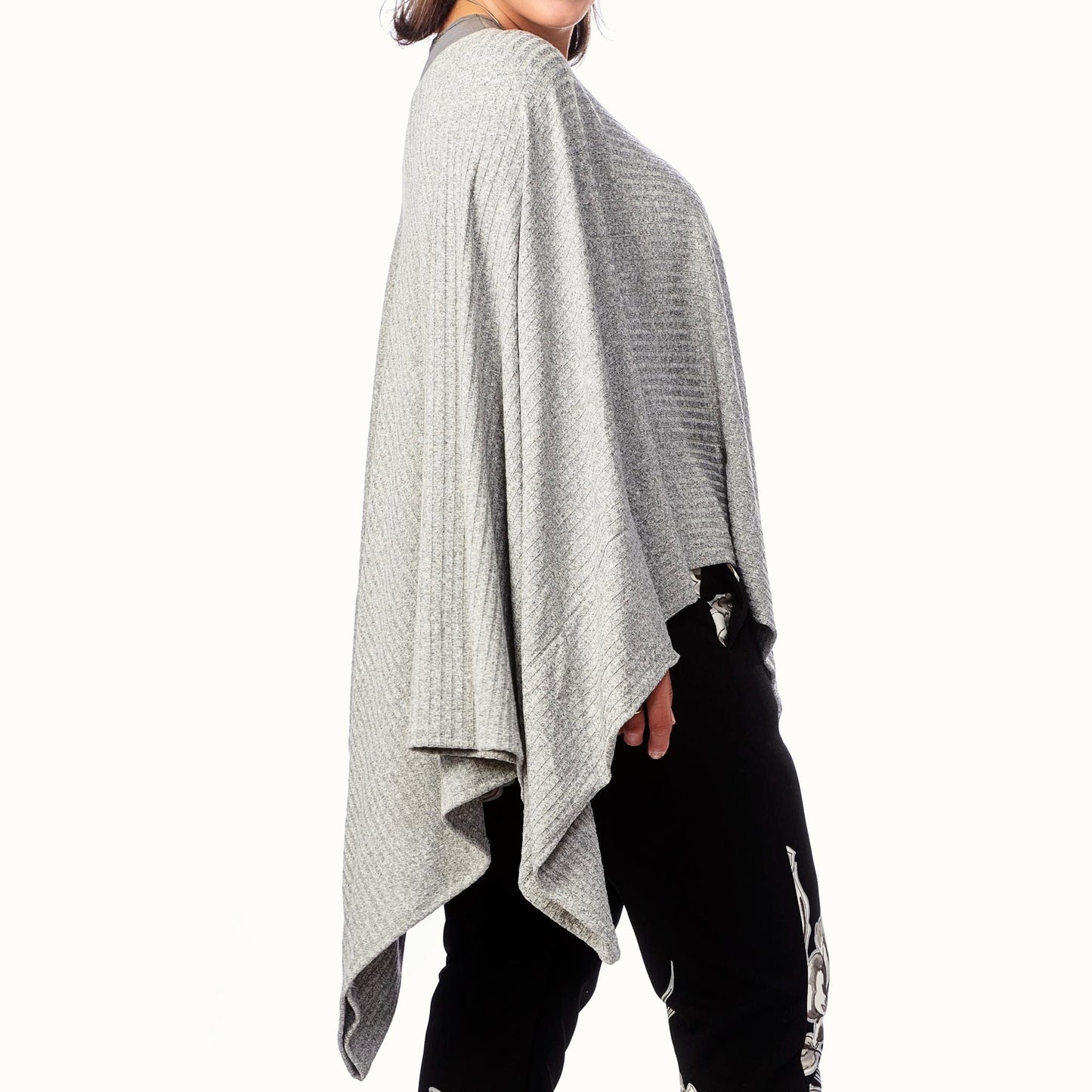 Rib Knit Poncho/Pullover