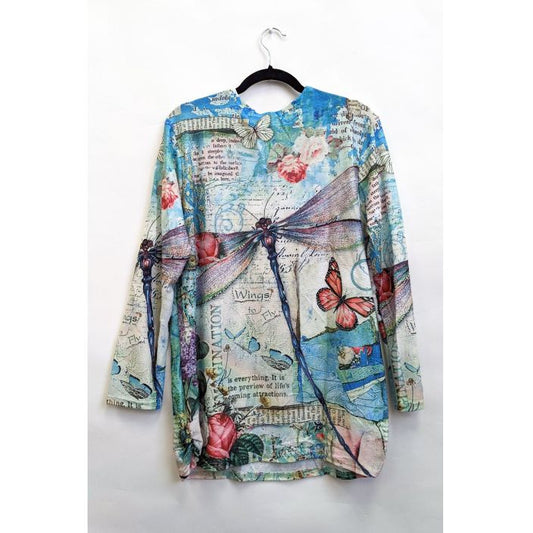 Long Sleeved- Embellished Dragonflies Top
