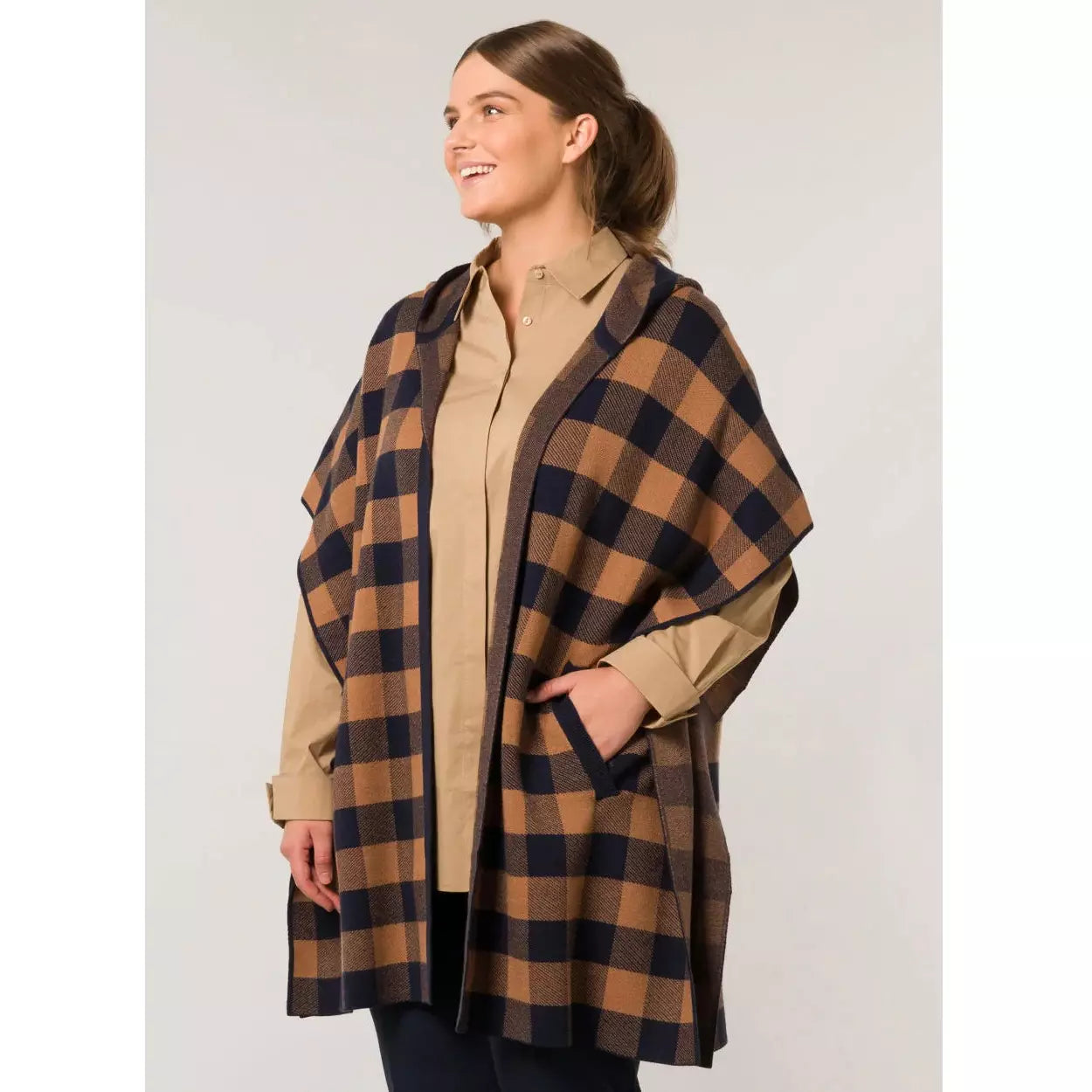 Fall Style Plaid -Hooded Coverup/Cardigan Plus size