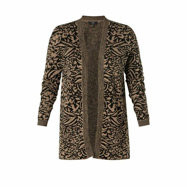Open Cardigan with "Jacquard" Design - Plus