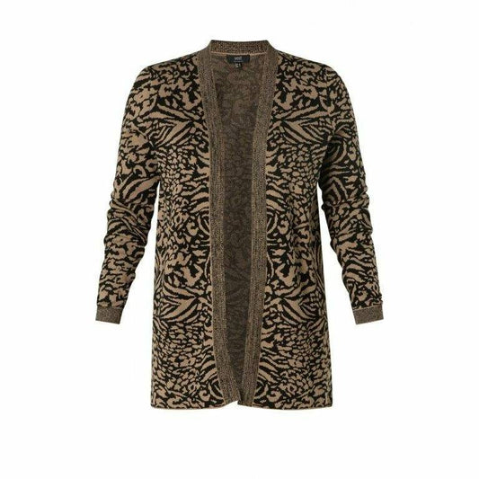 Open Cardigan with  "Jacquard" Design - Plus