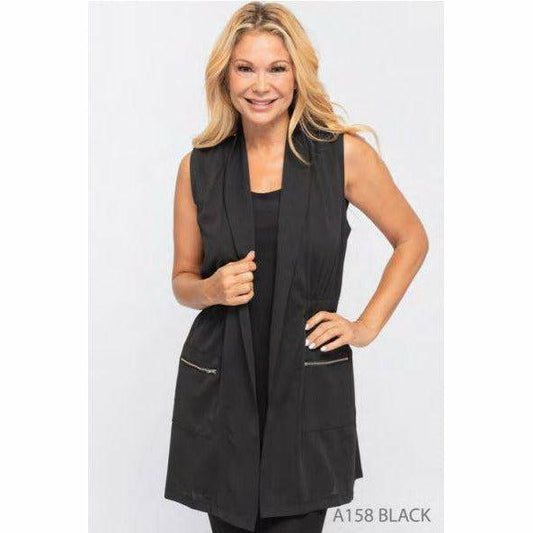 Vest - Long Vest with Pockets