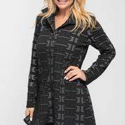 Pattern Collared Coat
