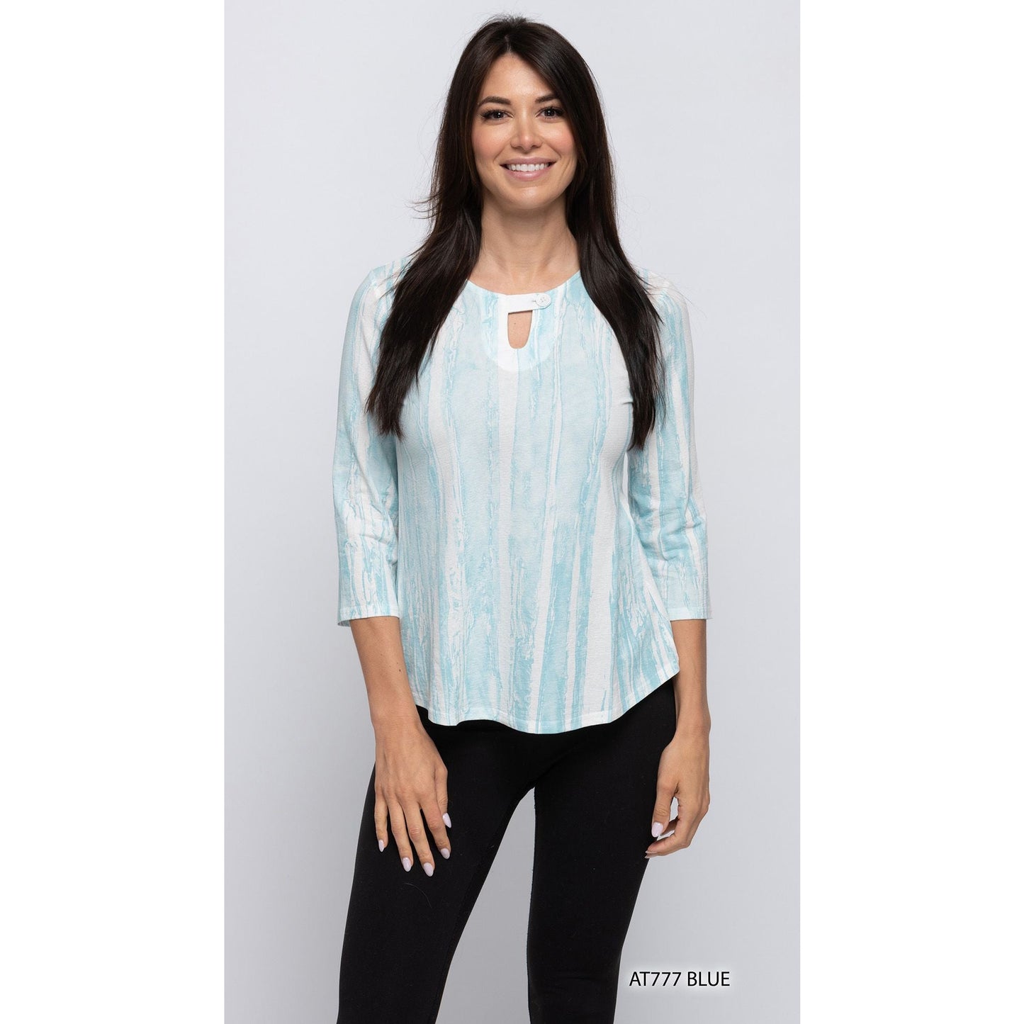 Tie Dye Peekaboo Neck Top