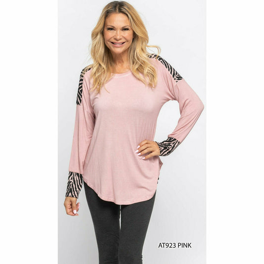 Dip Dye Zebra Detail Top