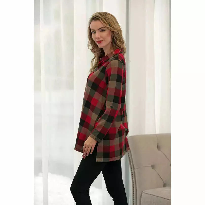 Plaid Button Shirt Regular and Plus Size