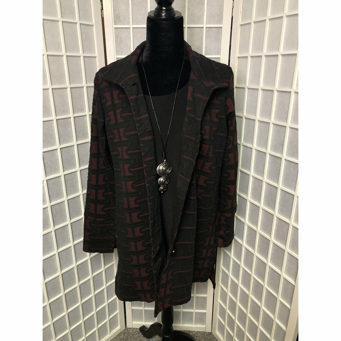 Pattern Collared Coat
