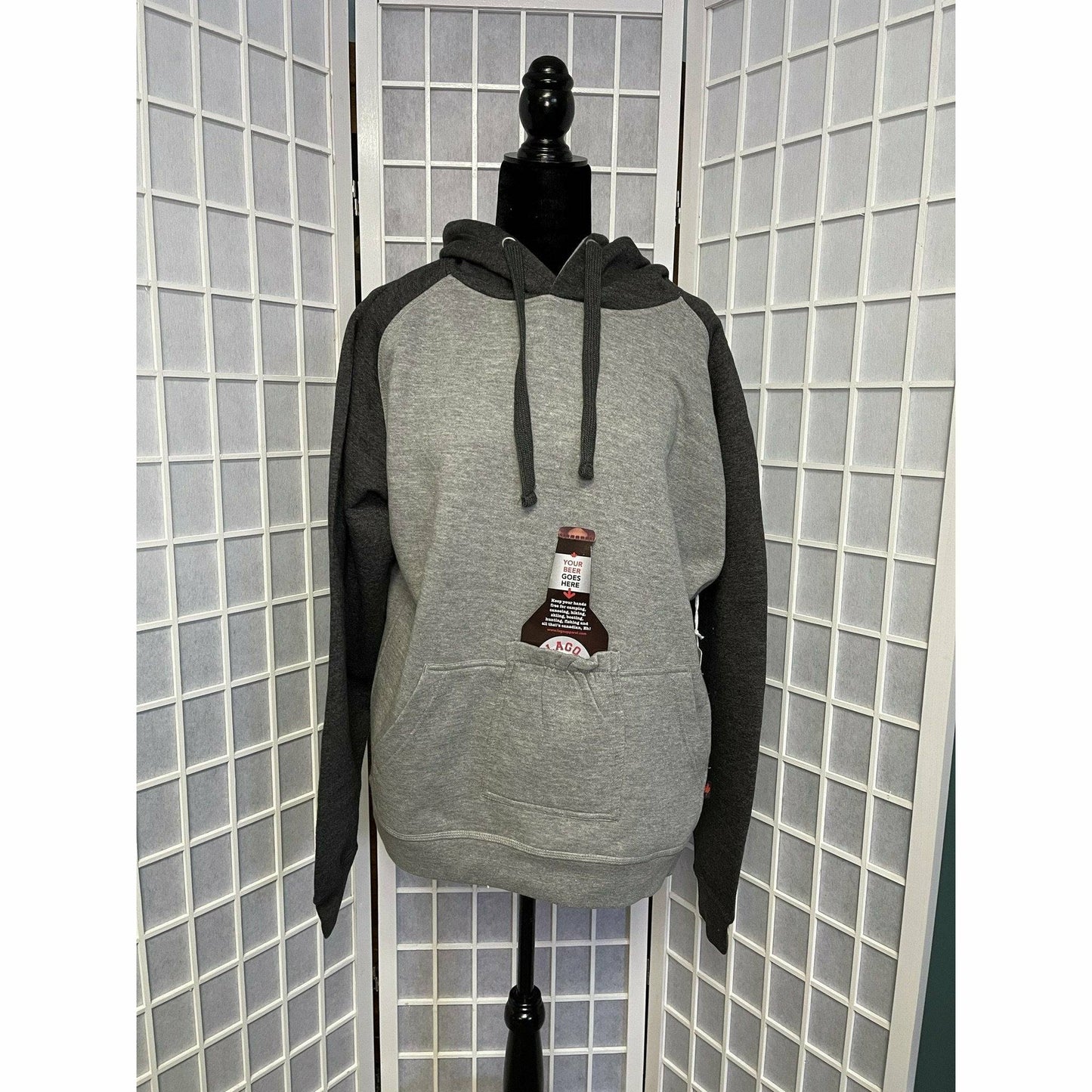 Hoody - Two Tone Beer/Phone Pouch -Plain