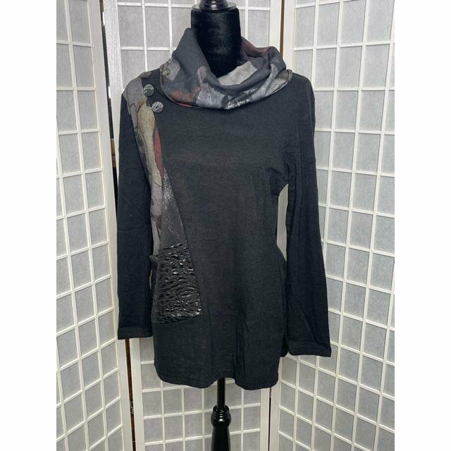 Button Detail Cowl Neck Top