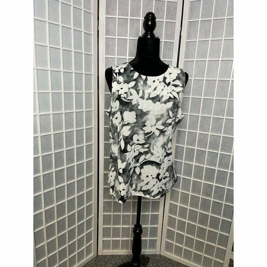 Brush Stroke Print Sleeveless Top